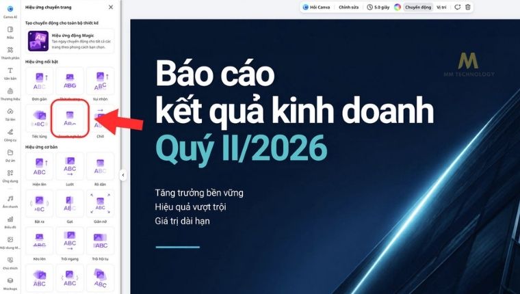 Cách thêm hiệu ứng chuyển động