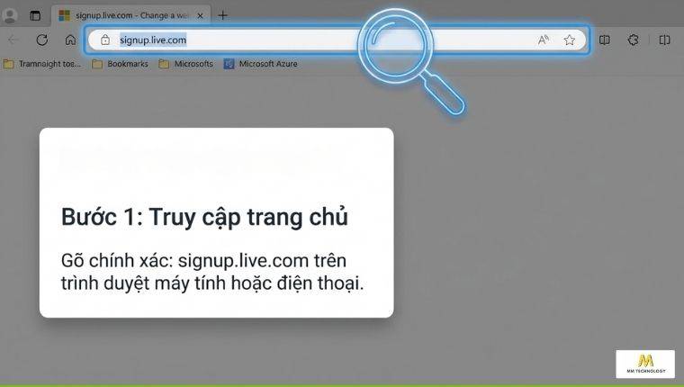 Truy cập trang đăng ký tài khoản Microsoft