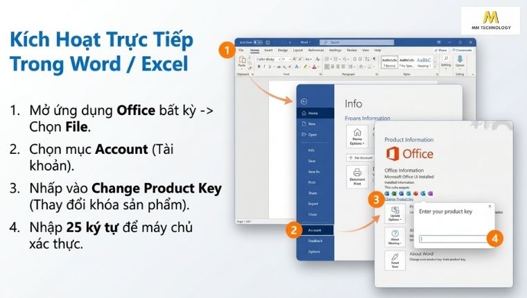 Kích hoạt Product Key trong Word