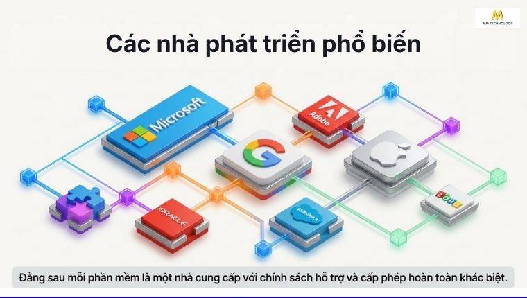 Nhà phát triển và cung cấp phần mềm phổ biến