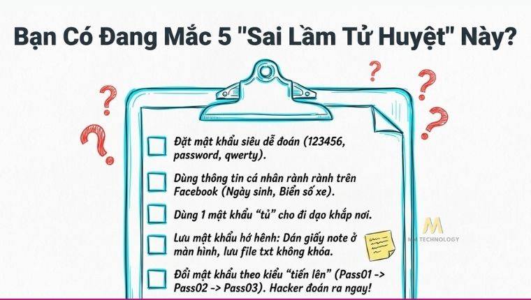 Những sai lầm nào cần tránh khi tạo mật khẩu mạnh